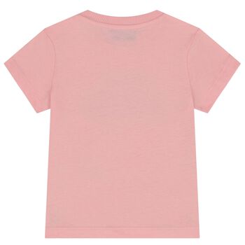 Younger Girls Pink Teddy Bear  Logo T-Shirt