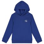 Boys Blue Logo Hooded Top, 3, hi-res