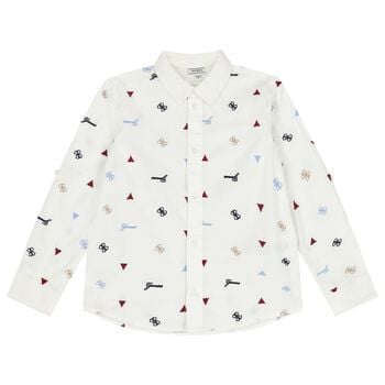 Boys White Logo Shirt