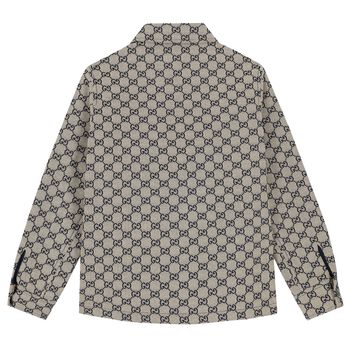 Boys Beige GG Supreme Jacket