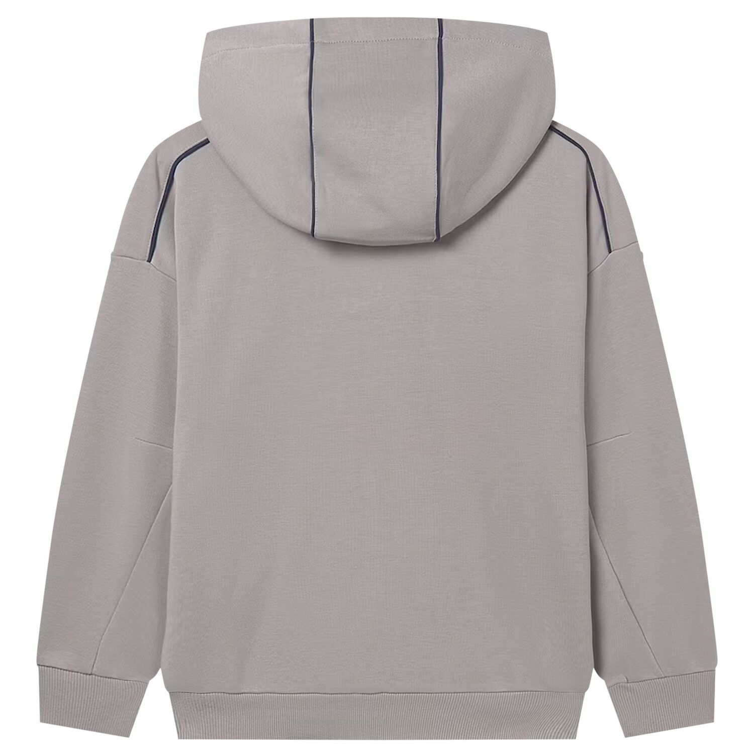 Boys Grey Hooded Zip Up Top , 2, hi-res