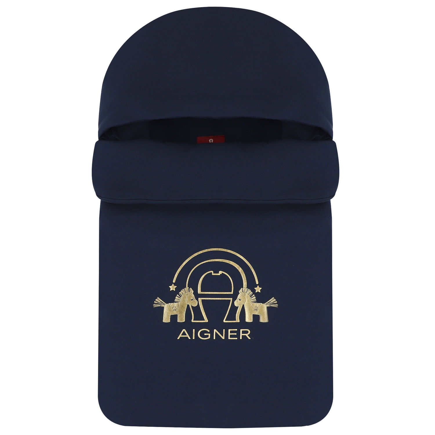 Navy Blue & Gold Horse Logo Baby Nest, 1, hi-res