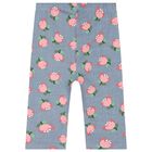 Younger Girls White & Blue Floral Leggings Set, 2, hi-res
