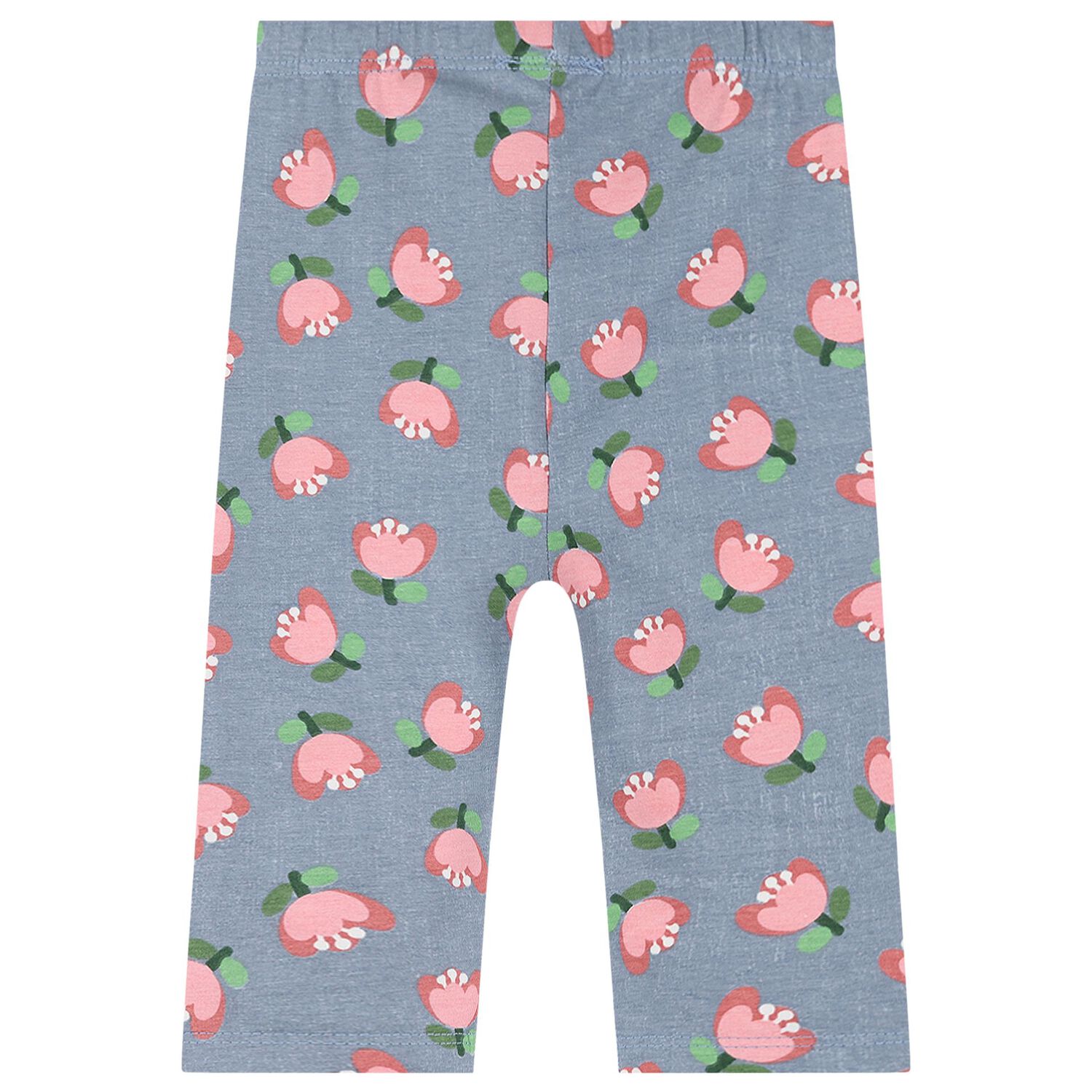 Younger Girls White & Blue Floral Leggings Set, 2, hi-res