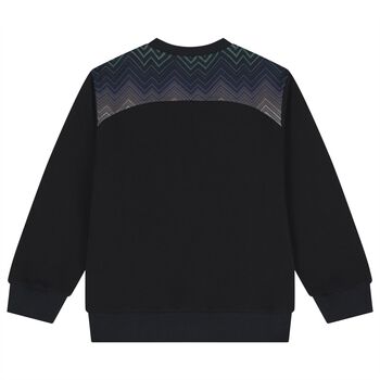 Boys Black Zig Zag Logo Sweatshirt