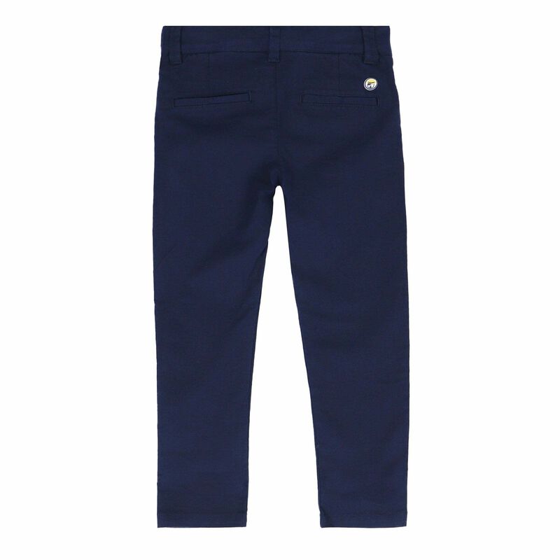 Boys Navy Blue Linen Trousers, 1, hi-res image number null