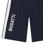 Boys Navy Blue Logo Shorts, 1, hi-res