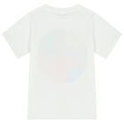 تيشيرت بالشعار باللون الابيض للبنات, 1, hi-res