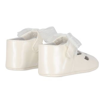 Baby Girls Ivory Bow Pre Walker Shoes