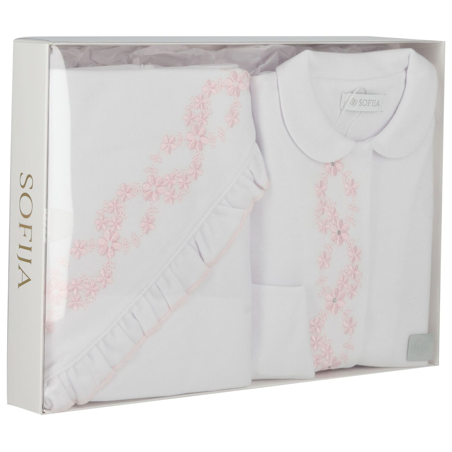 Baby Girls White & Pink Babygrow Gift Set, 1, hi-res