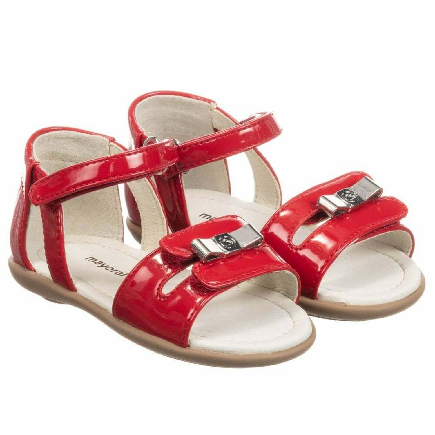 Younger Girls Red Patent Sandals, 1, hi-res image number null
