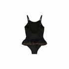 Girls Black Ruffle Swimsuit, 1, hi-res