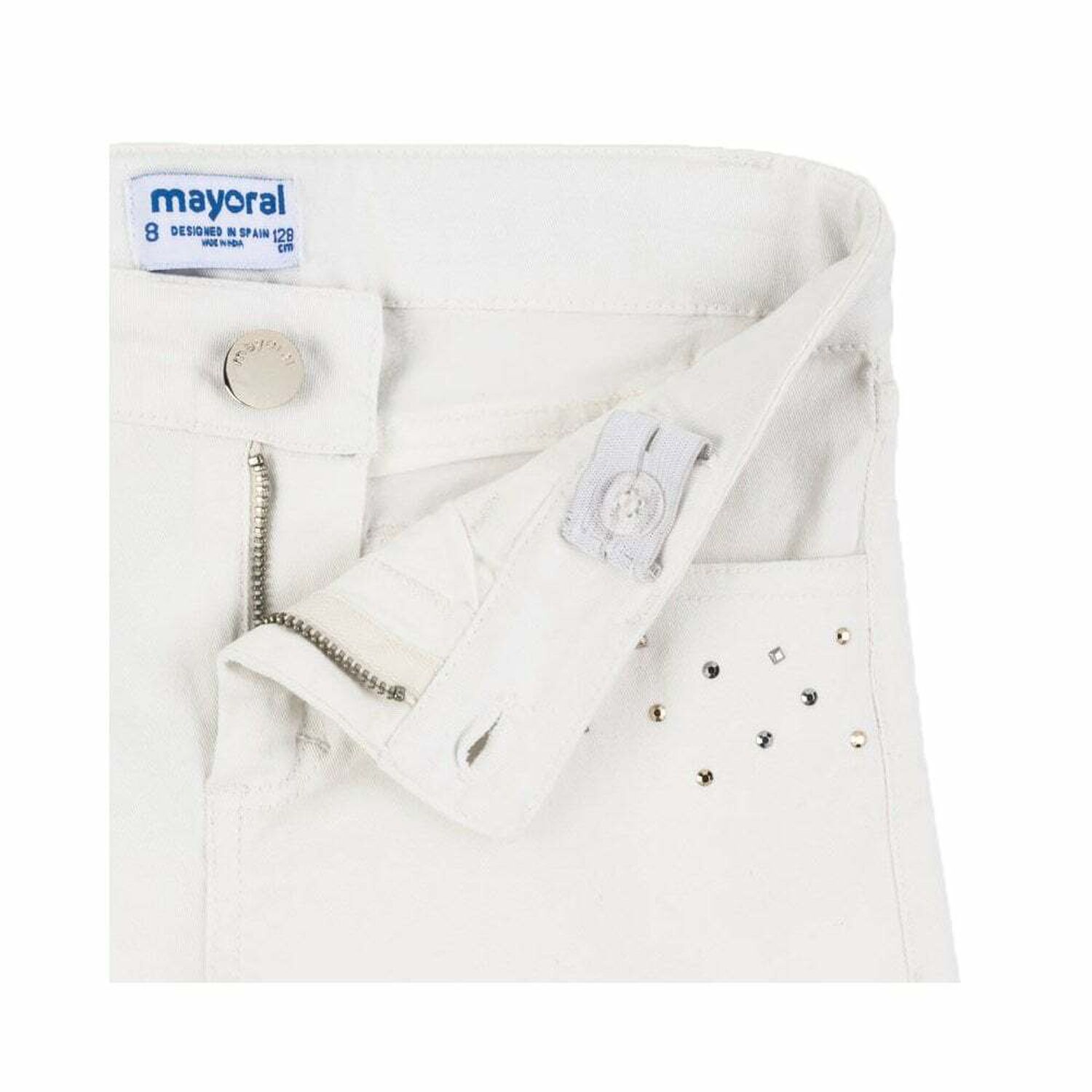 Girls Ivory Embellished Shorts, 1, hi-res image number null