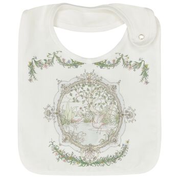White Tapestry Baby Bib