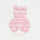 Younger Girls White & Pink Teddy Bear Zig Zag T-Shirt, 1, hi-res