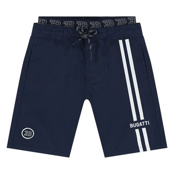 Younger Boys Navy Blue Logo Shorts