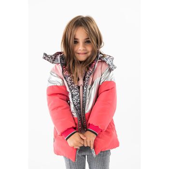 Girls Pink Reversible Hooded Coat