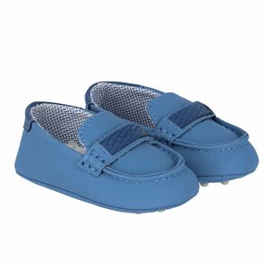 حذاء ماقبل المشى جلد باللون الازرق للاولاد