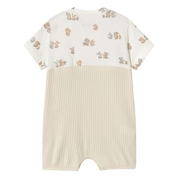 Beige & Ivory Baby Bunny Romper