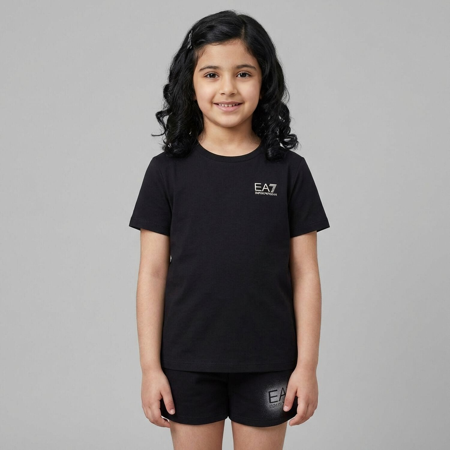 Girls Black Logo T-Shirt, 1, hi-res