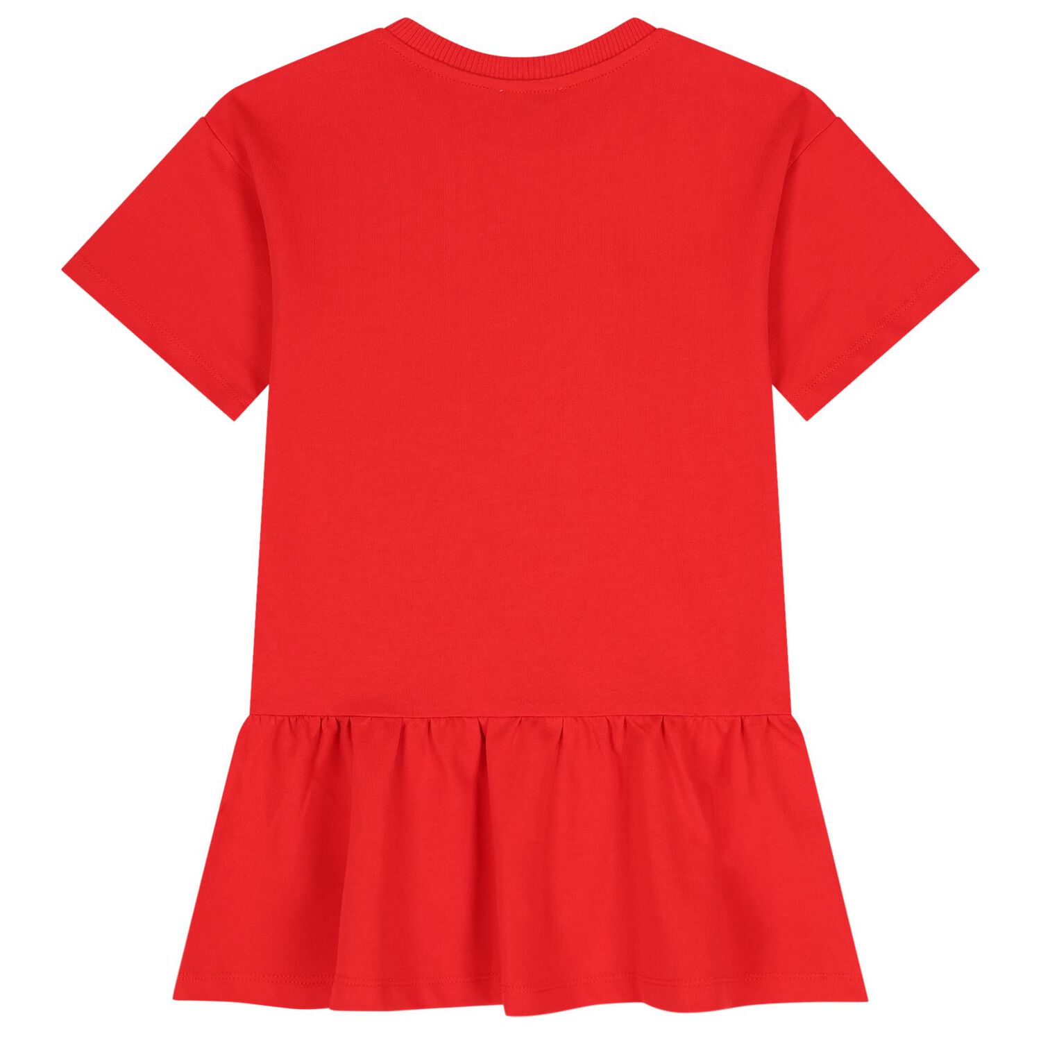 Girls Red Teddy Bear Logo Dress, 3, hi-res
