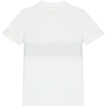 Boys White Logo Polo Shirt