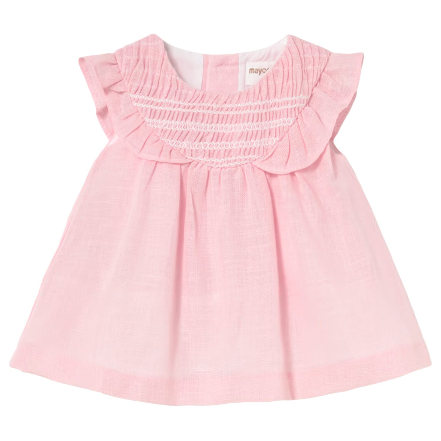 Baby Girls Pink Smock Dress, 2, hi-res