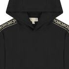 Girls Black Logo Hooded Top, 1, hi-res