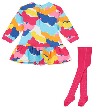 Girls Multi-Coloured Circles Dress Set