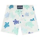 Boys White Turtle Swim Shorts, 1, hi-res