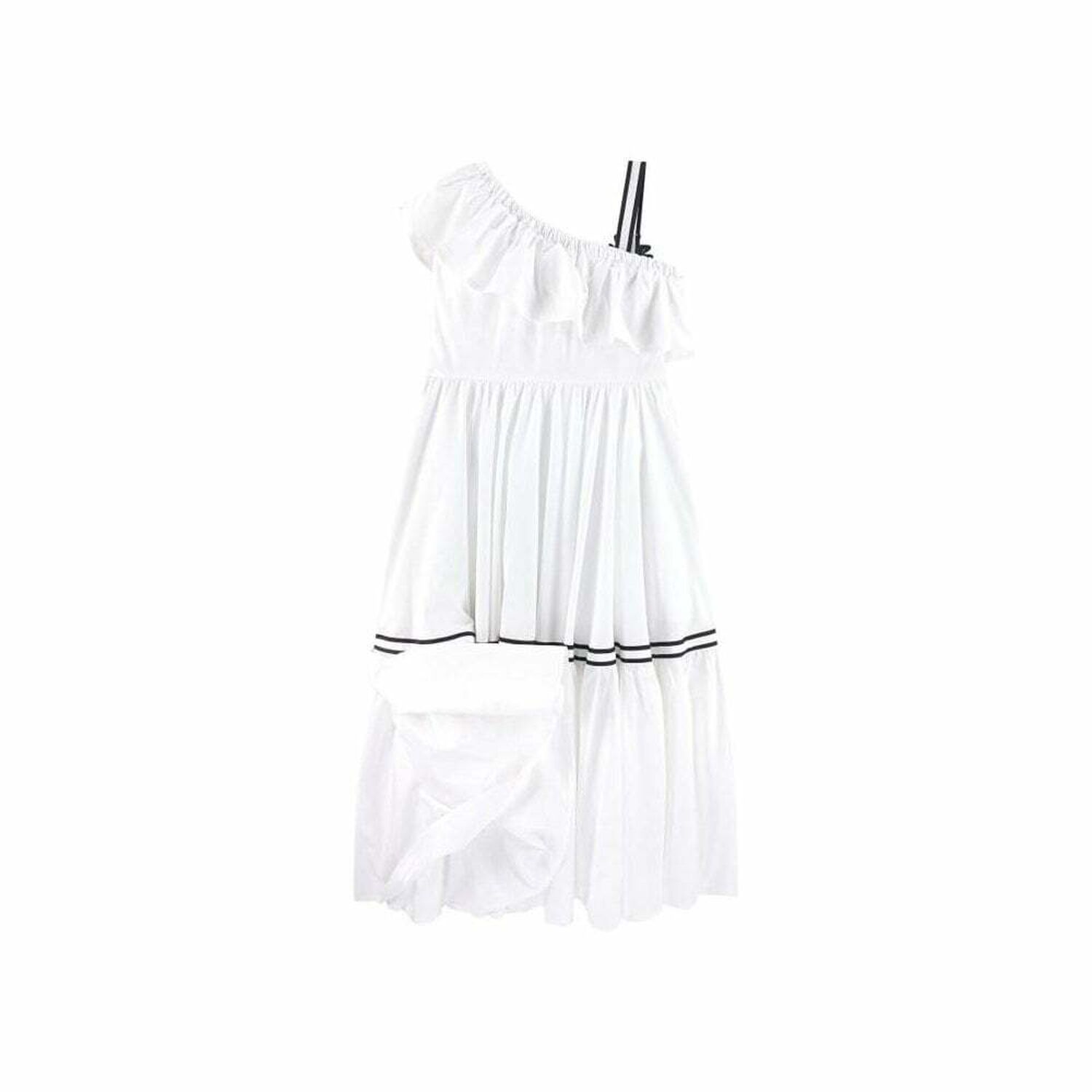 Girls White Cotton Dress, 1, hi-res image number null