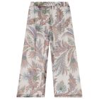 Girls Beige Paisley Trousers, 1, hi-res