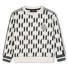 Boys White & Black Logo Sweatshirt, 1, hi-res