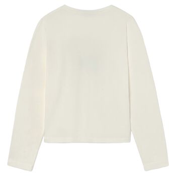 Girls Ivory Long Sleeve Top