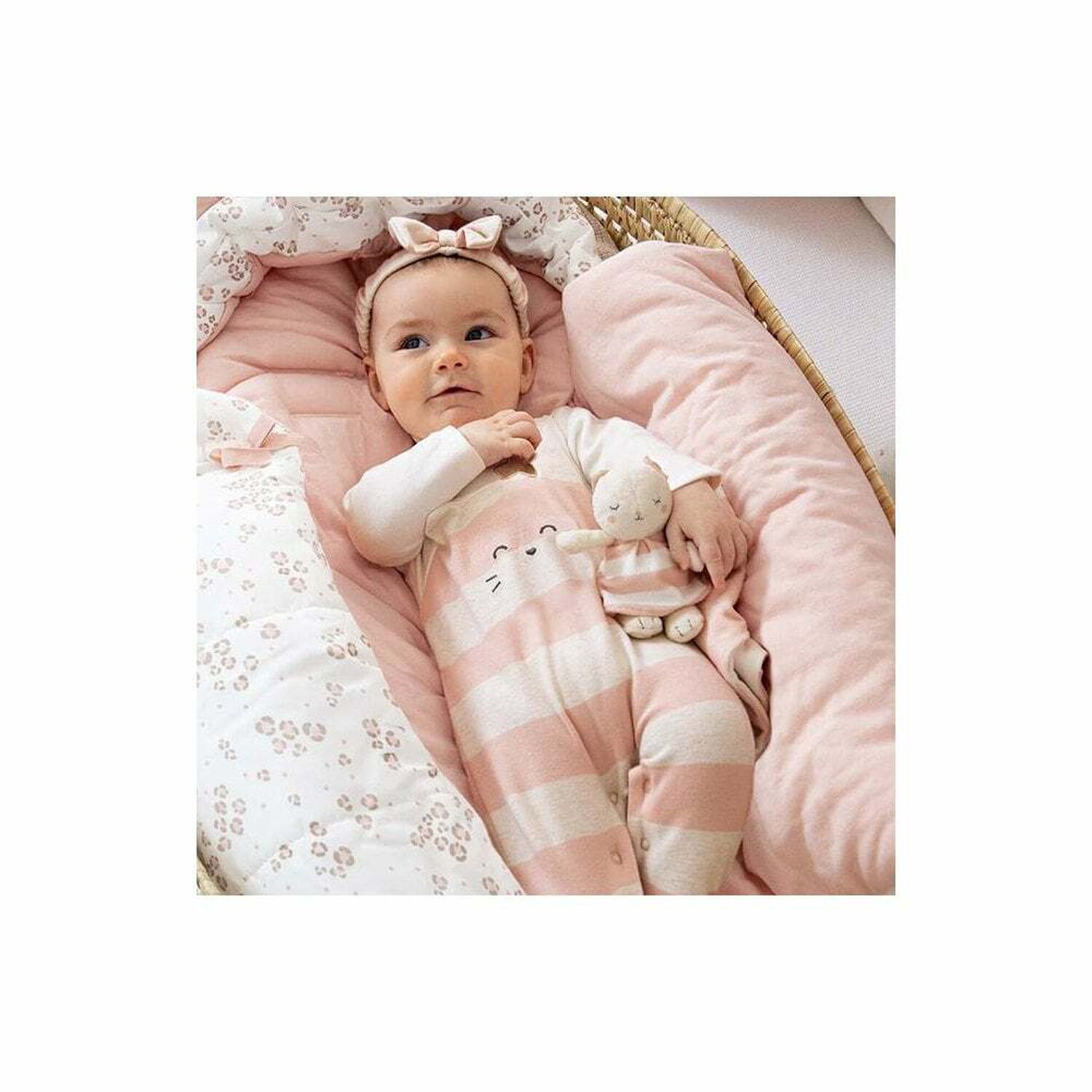 ملابس أطفال عاجي ووردي مع عصابة رأس للبنات (عبوة من قطعتين), 1, hi-res