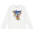 Boys White Logo Long Sleeve Top, 1, hi-res