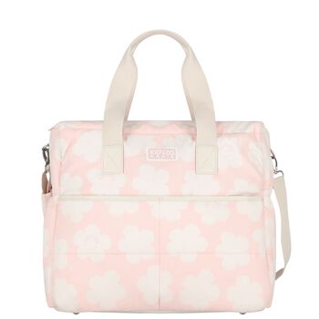 Baby Girls Pink & Ivory Flower Logo Changing Bag
