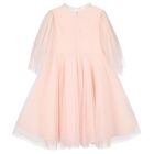 Girls Pink Embellished Tulle Dress, 1, hi-res