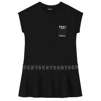 Girls Black Logo Dress