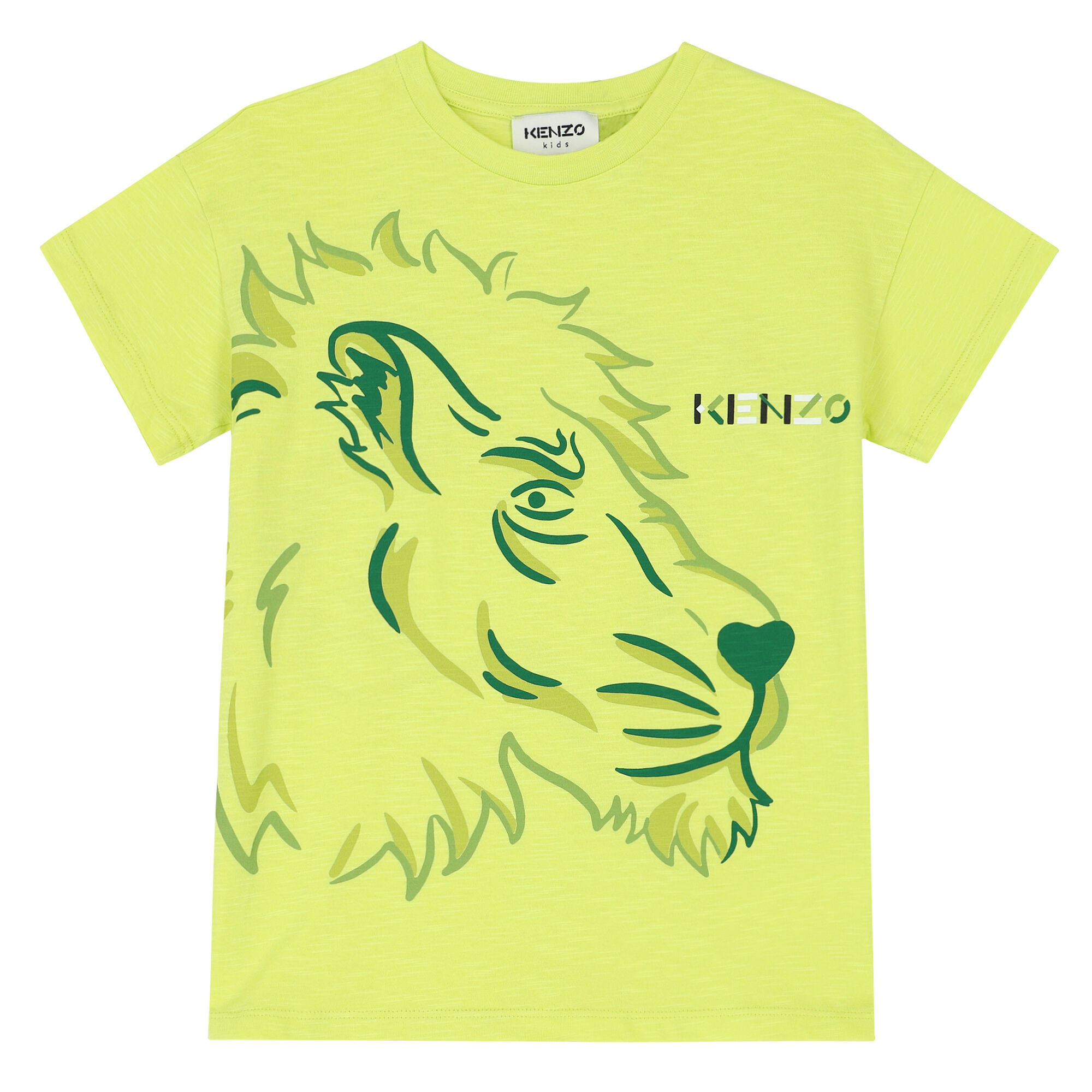 KENZO KIDS Boys Lime Lion T Shirt Junior Couture UAE
