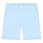 Boys White & Blue Logo Short Set, 1, hi-res