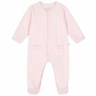 Pink Velour Babygrow, 2, hi-res