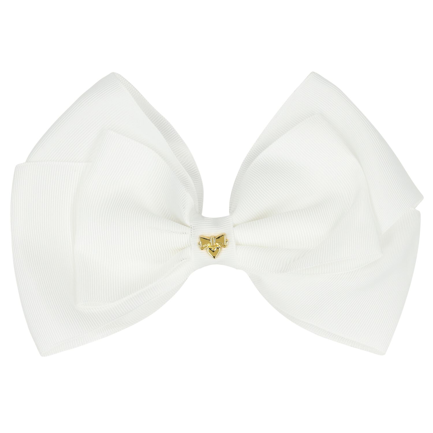 Girls White Bow Hairclip, 1, hi-res
