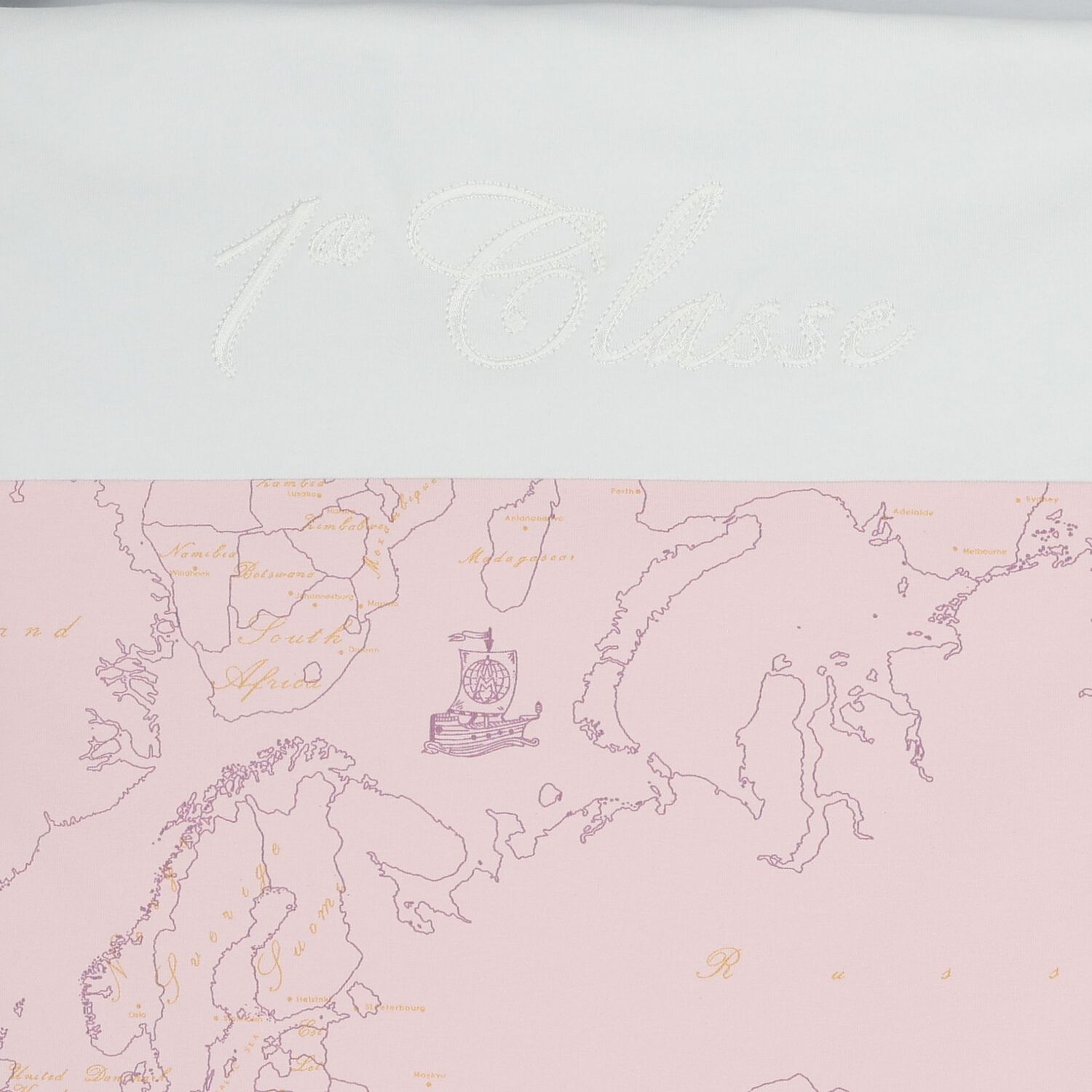 Baby Girls White & Pink Geo Map Baby Nest, 1, hi-res