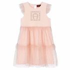 Girls Pink & Silver Logo Dress, 1, hi-res