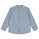 طقم أولاد شورت باللون العاجي والأزرق, 1, hi-res