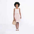 Girls Beige Logo Straw Handbag, 1, hi-res