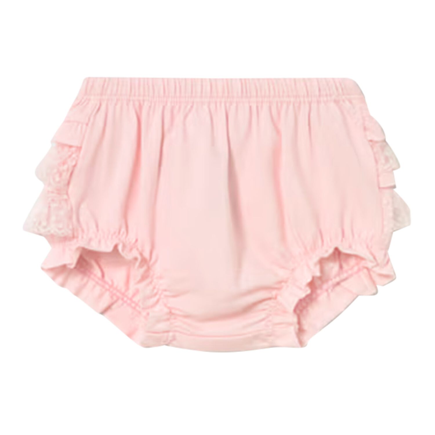 Baby Girls Pink Ruffled Knickers, 1, hi-res