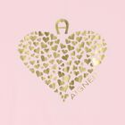 Baby Girls Pink & Gold Heart Logo Blanket, 2, hi-res
