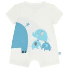 Baby Boys White Elephant Romper, 1, hi-res